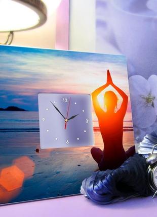 Авторський годинник на стіну "йога" (c03764)3 фото
