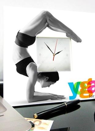 Інтер'єрний тематичний стильний годинник "йога yoga" (c03766)3 фото