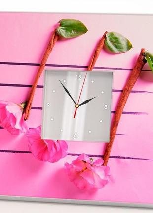 Необычные стильные часы с изображением "музыкальные ноты из цветков, корицы и зелени" (c03784)1 фото