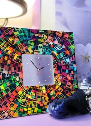 Годинник дизайнерський з декором "абстракція" у спальню, офіс, квартиру, будинок (c03812)3 фото