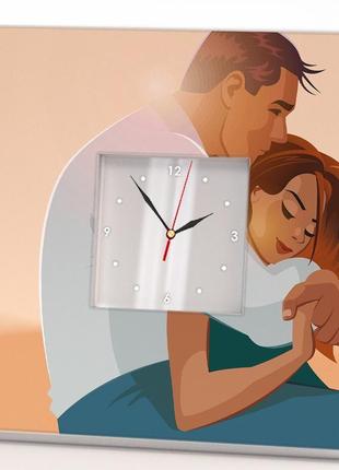 Часы дизайнерские с изображением "влюбленные" (c03837)1 фото