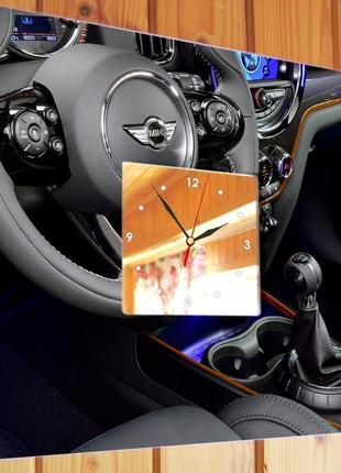 Інтер'єрний годинник з авто "mini cooper" (c03852)2 фото