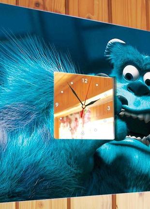 Годинник з героєм мультфільму "корпорація монстрів. пухнастик" у дитячу кімнату (c03860)2 фото