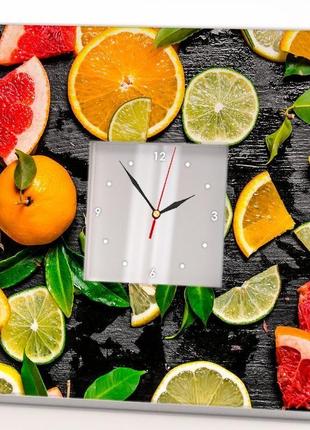 Красивий годинник для кухні "цитруси. фрукти" (c03880)