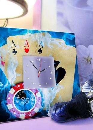 Інтер'єрний подарунковий годинник "покер казино" (c03884)3 фото