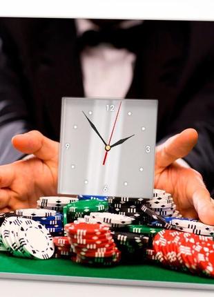Оригинальные часы "казино. покерные фишки. победа. выиграш" (c03886)