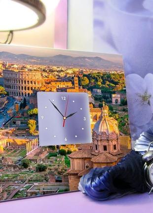Оригинальные стильные часы путешественника "рим" подарок в спальню (c04081)3 фото