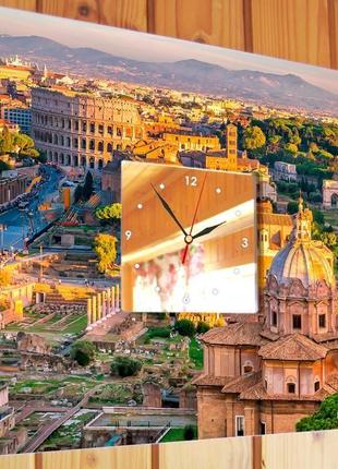 Оригінальний стильний годинник для мандрівника "рим" подарунок у спальню (c04081)2 фото