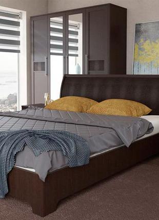 Ліжко токіо 160х200 + ламель (венге темне, ясний світлий)3 фото