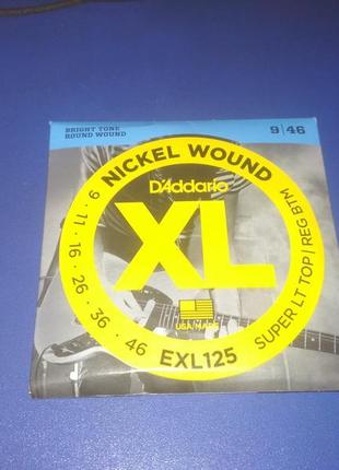 Струни для електрогітари d'addario exl125