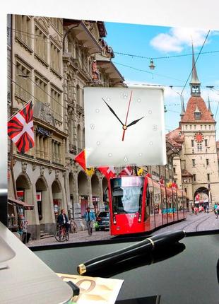 Крафтовые часы с фотопечатью фото "город берн. швейцария" (c04101)3 фото