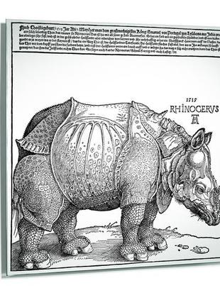 Дизайнерское зеркало с гравюрой альбрехта дюрера "носорог. rhinoceros" винтажное украшение интерьера2 фото