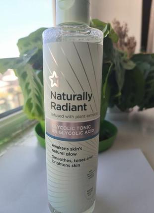 Тонік для обличчя superdrug naturally radiant з гліколевою кислотою 300 мл