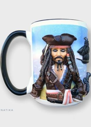 Чашка з декором "пірати карибського моря1 фото