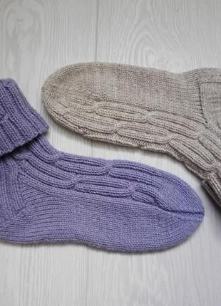 Вязаные носки с аранами (размеры 35-38)5 фото