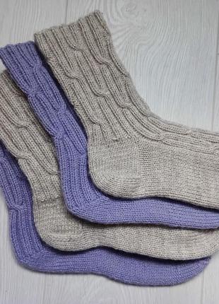 Вязаные носки с аранами (размер 35-38)6 фото