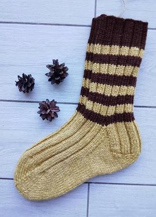 Вязаные теплые носки унисекс в оттенках желтого (р 35-45)9 фото
