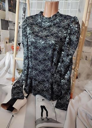 Чорна мереживна блузка від vero moda