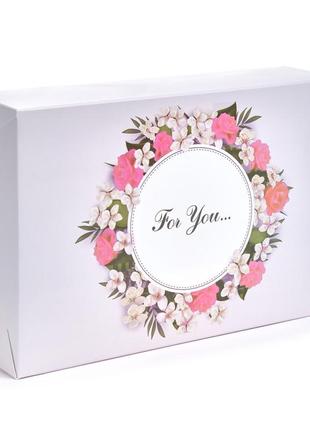 Коробка для еклерів, зефіра "for you" рожева, 225*150*60