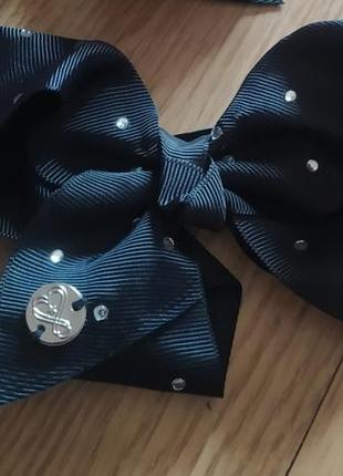 Бант в стразах на резинку, заколку