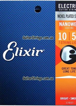 Струни elixir 12057 nanoweb 7-string light 10-56