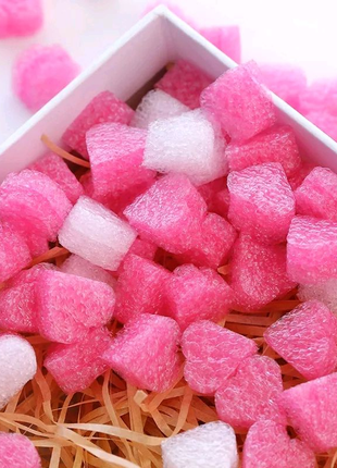 100шт сердце поролоновое, губковое 2см