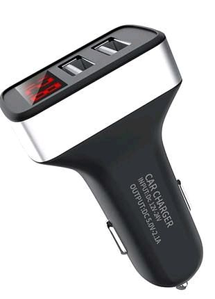 Usb 2.1 зарядка в машину авто - 2 порти з led, датчиками