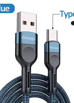 Type-c кабель 3а - usb кабель зарядний 1 метр