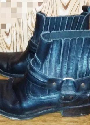 Черевики "ковбойські" челсі — 42 р. шкіряні утеплені з хутром2 фото