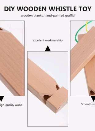 2шт. свисток дерев'яний на мотузці для вечірки з кексом4 фото