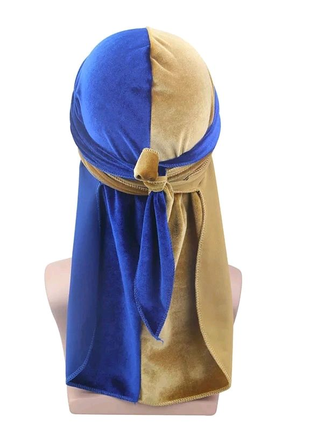 Durag, дюраг - вельветовый двухцветный, бандана, платок на голову3 фото