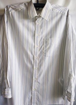 Мужская рубашка в полоску с длинным рукавом. 1 накладной карман.
 цвет белый.
 состояние очень хорошее, без дефектов.