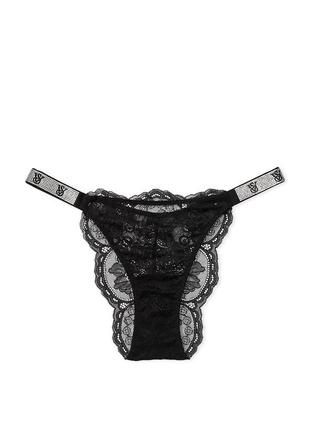 Трусики бразильяни зі стразами victoria’s secret very sexy shine strap lace brazilian panty