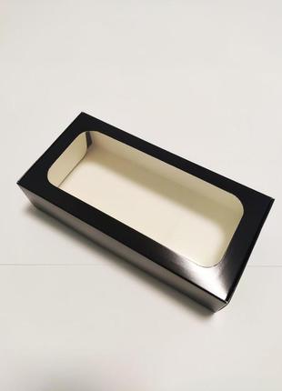 Коробка для макаронс черная лакированная, 200*100*50
