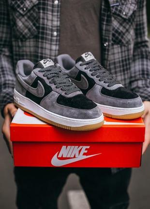 Мужские кроссовки nike air force lou luxury suede grey/black