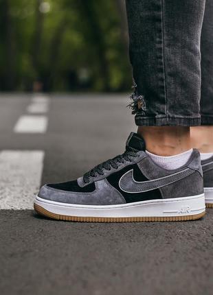 Мужские кроссовки nike air force lou luxury suede grey/black4 фото