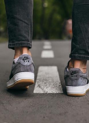 Мужские кроссовки nike air force lou luxury suede grey/black8 фото