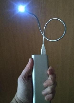 Гнущийся металлический usb led фонарик