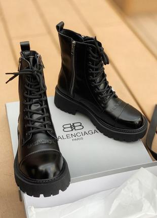 Женские ботинки balenciaga boots tractor black1 фото