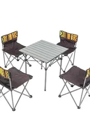 Набір для пікніка стіл з 4 стільцями зі спинкою1 фото