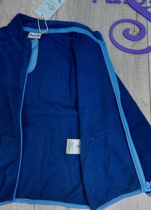 Кофта флисовая impidimpi для мальчика на молнии синяя размер 110/116 (5-6 лет)7 фото
