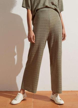 Ажурные ванные брюки цвета шалфея oysho