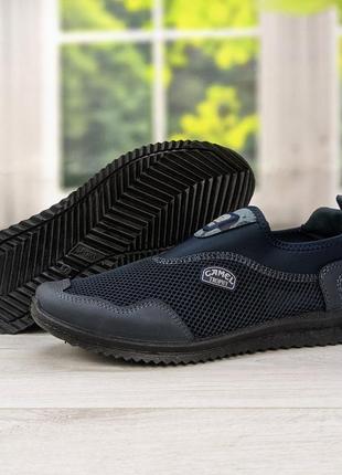 Кросівки мокасини чоловічі сині сітка dago style м29-01 3119-3