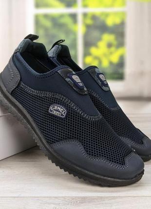 Кросівки мокасини чоловічі сині сітка dago style м29-01 3119-3