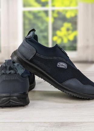 Кросівки мокасини чоловічі сині сітка dago style м29-01 3119-3