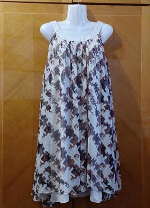 Шелковое стильное платье сарафан р.38 от kenzo шифон, бисер