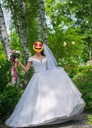 Весільна пишна сукня блискуче глітер2 фото