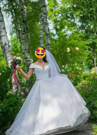 Весільна сукня блискуче пишне сяюче гліттер1 фото