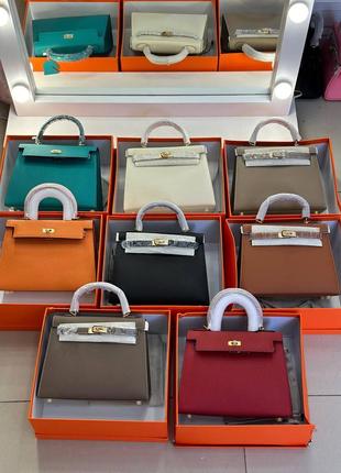 Кожаная сумка в стиле hermes kelly 25