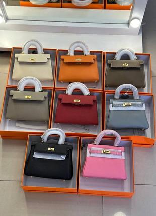 Кожаная сумка в стиле hermes kelly 22